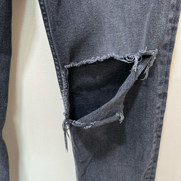 Re/done Distressed Straight Leg Black Raw Hem Jeans sz 29 - Picture 3 of 8